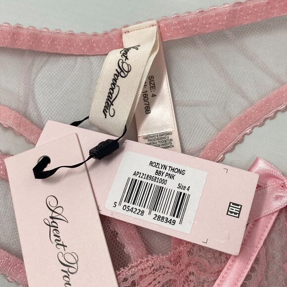 Agent Provocateur Rozlyn Baby Pink Thong AP4 Large NWT - Picture 9 of 9